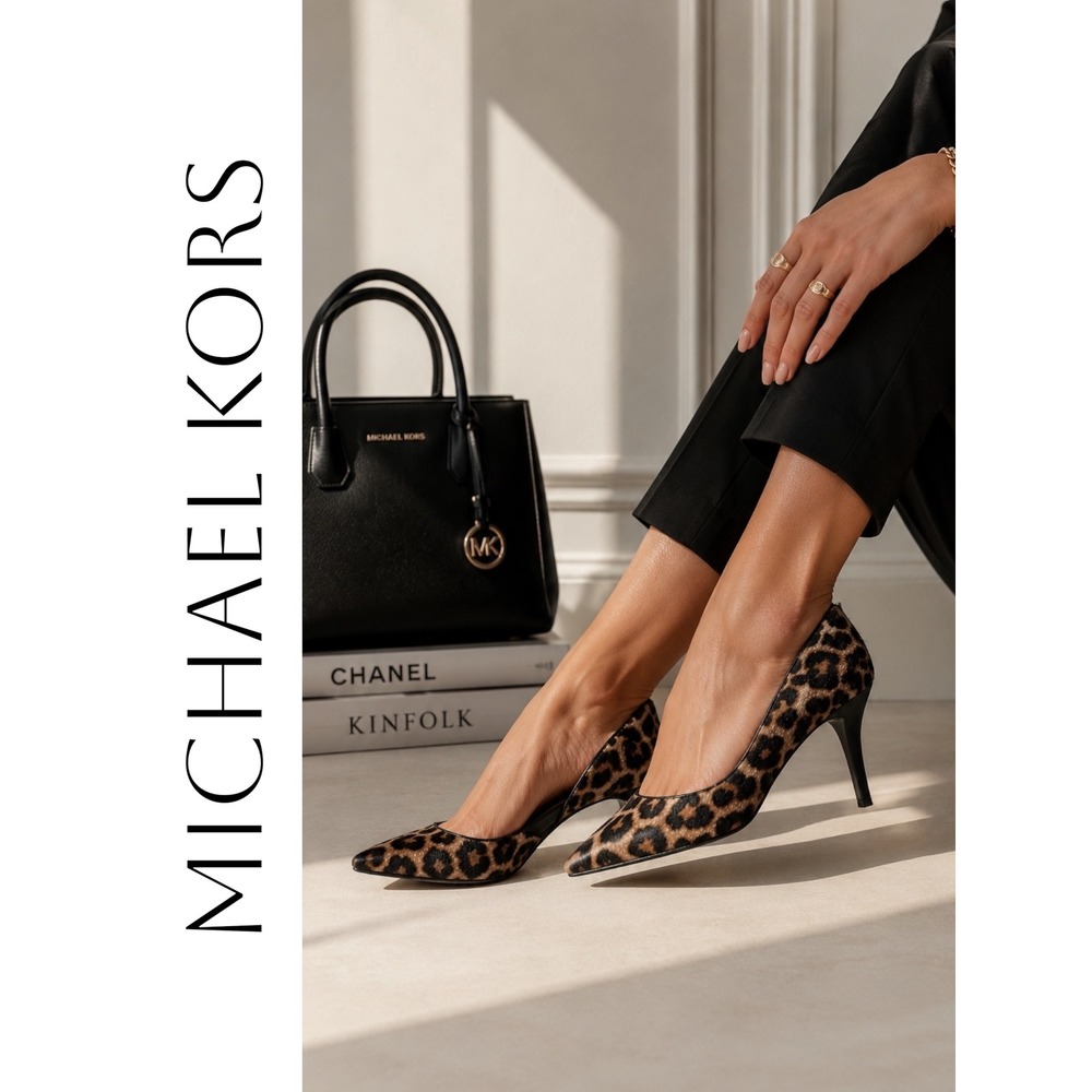 Michael Michael Kors Leopard Calf Hair D'Orsay Pumps Heels Pointed Toe Size 9